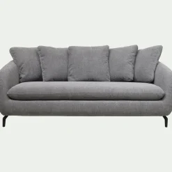 Canapé 3 Places*alinea Canapé fixe 3 places en tissu tramé - Gris ardoise