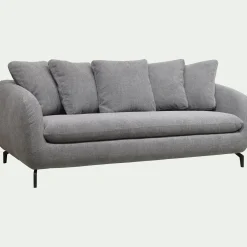 Canapé 3 Places*alinea Canapé fixe 3 places en tissu tramé - Gris ardoise