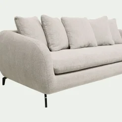 Canapé En Tissu|Canapé 4 Places*alinea Canapé fixe 4 places en tissu tramé piétement noir - roucas Beige