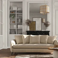 Canapé 4 Places|Canapé Fixe*alinea Canapé fixe 4 places en tissu doux tramé - Beige