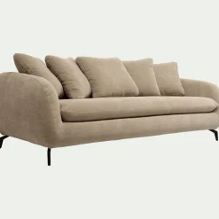 Canapé 4 Places|Canapé Fixe*alinea Canapé fixe 4 places en tissu doux tramé - Beige