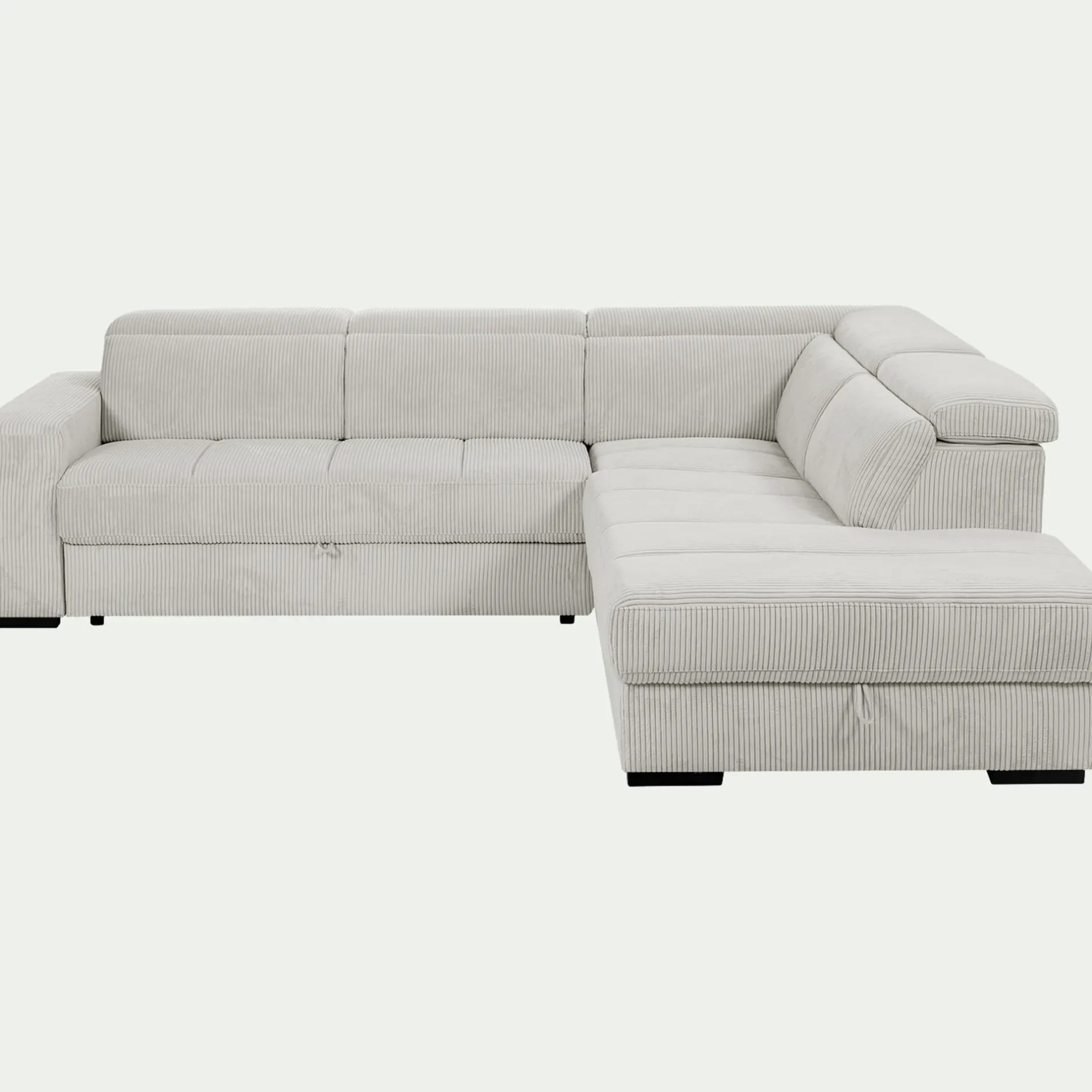 Canapé En Tissu|Canapé 5 Places*alinea Canapé grand angle droit convertible en tissu castello - roucas Beige