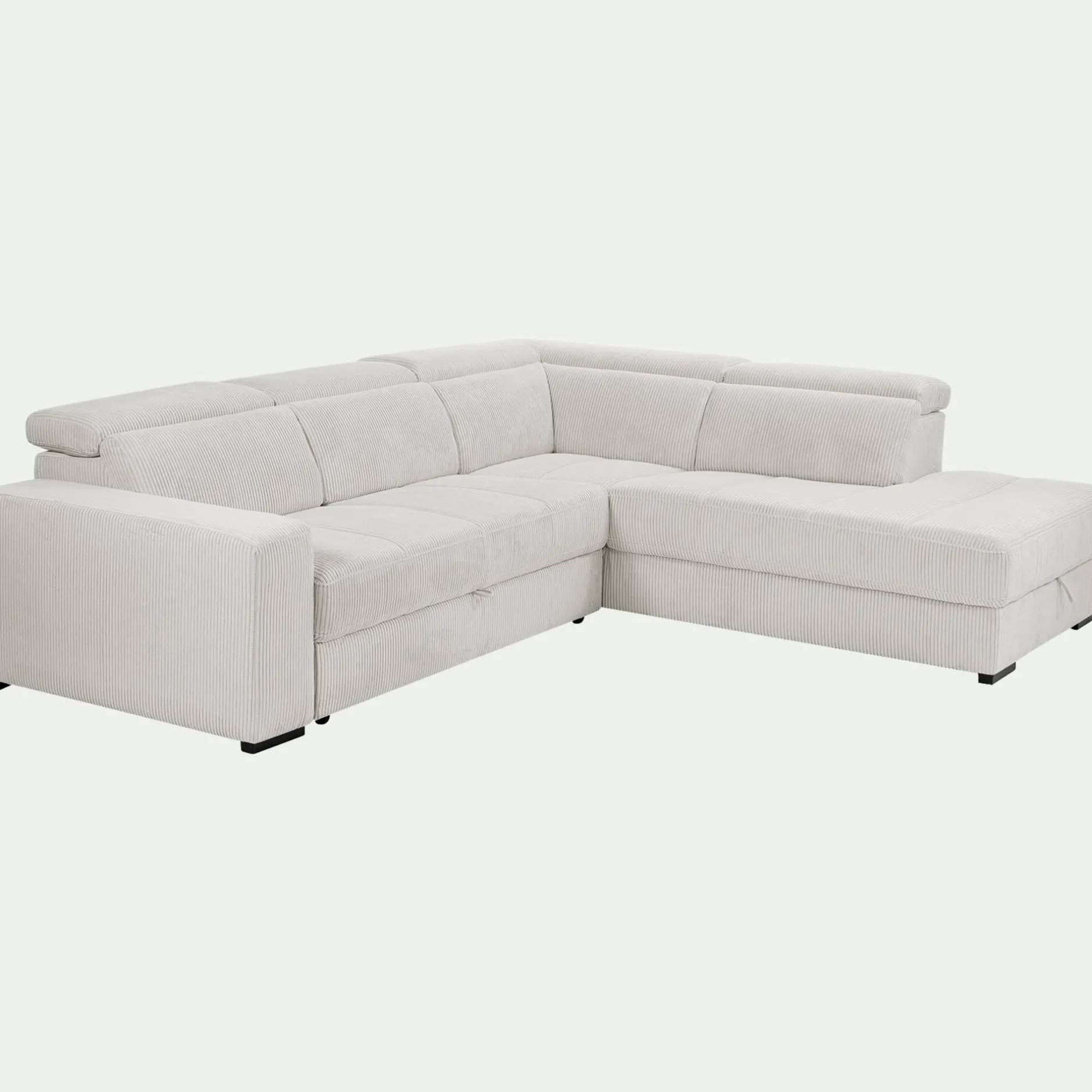 Canapé En Tissu|Canapé 5 Places*alinea Canapé grand angle droit convertible en tissu castello - roucas Beige