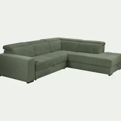 Canapé En Tissu|Canapé 5 Places*alinea Canapé grand angle droit conible en tissu Castelo - cèdre Vert