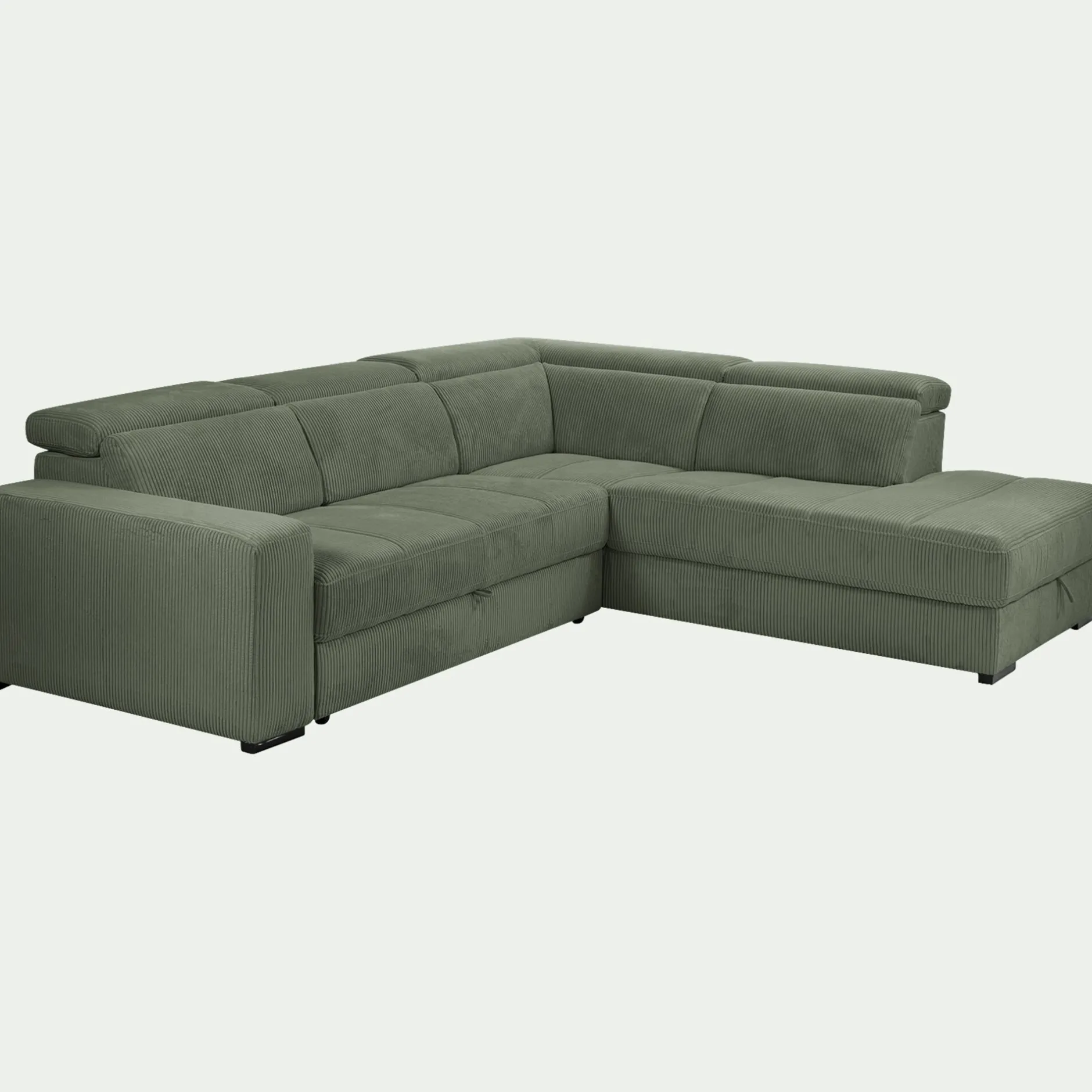 Canapé En Tissu|Canapé 5 Places*alinea Canapé grand angle droit conible en tissu Castelo - cèdre Vert