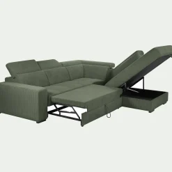 Canapé En Tissu|Canapé 5 Places*alinea Canapé grand angle droit conible en tissu Castelo - cèdre Vert