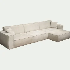 Canapé 4 Places|Canapé Fixe*alinea Canapé grand angle droit fixe en tissu tramé - Beige