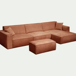 Canapé 4 Places|Canapé Fixe*alinea Canapé grand angle droit fixe en tissu tramé - brun rustrel Marron