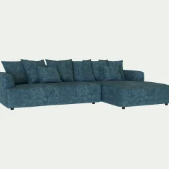 Canapé Fixe|Canapé D'Angle*alinea Canapé grand angle droit fixe en tissu Genesis - figuerolles Bleu