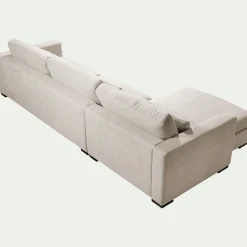 Canapé 4 Places|Canapé Fixe*alinea Canapé grand angle gauche fixe en tissu Bloq - roucas Beige