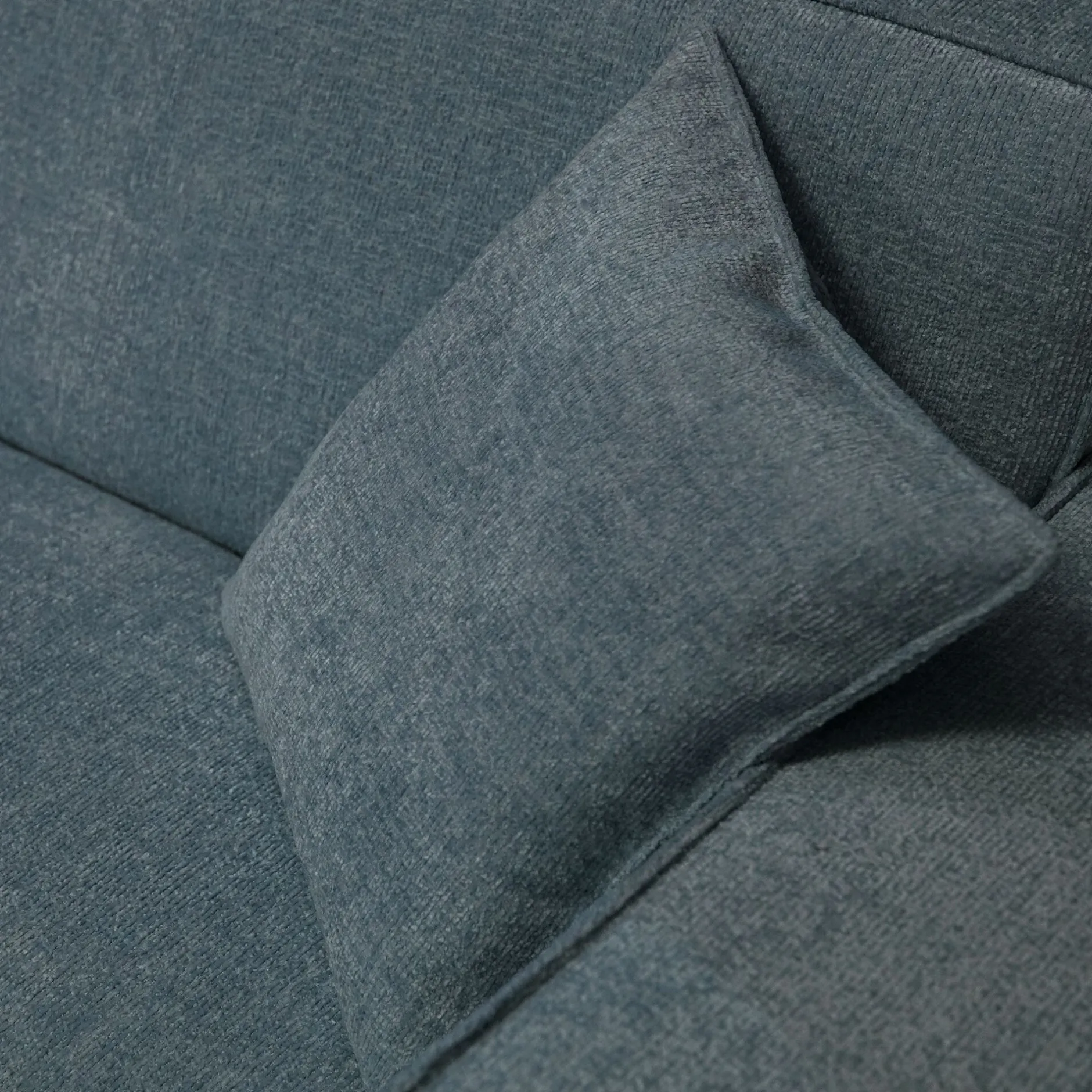 Canapé En Tissu|Canapé 4 Places*alinea Canapé grand angle gauche fixe en tissu tramé - Bleu