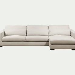 Canapé 4 Places|Canapé Fixe*alinea Canapé grand angle gauche fixe en tissu Bloq - roucas Beige