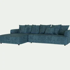 Canapé En Tissu*alinea Canapé grand angle gauche fixe en tissu Genesis - figuerolles Bleu