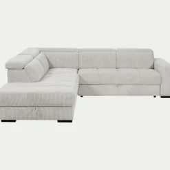Canapé En Velours|Canapé D'Angle*alinea Canapé grand angle gauche convertible en tissu Castello - roucas Beige