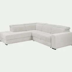 Canapé En Velours|Canapé D'Angle*alinea Canapé grand angle gauche convertible en tissu Castello - roucas Beige