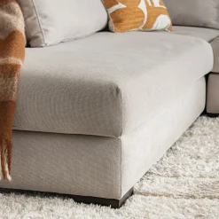 Canapé En Tissu|Canapé 5 Places*alinea Canapé grand angle gauche fixe en tissu - roucas Beige