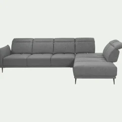 Canapé 5 Places|Canapé D'Angle*alinea Canapé grand d'angle droit en tissu avec fonction avance-recul - restanque Gris
