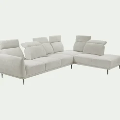 Canapé 5 Places|Canapé Fixe*alinea Canapé grand d'angle droit en tissu memphis avec fonction avance-recul - roucas Beige