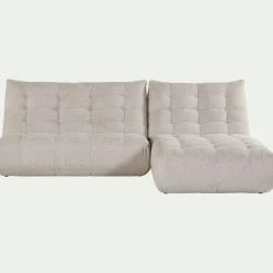 Canapé 4 Places|Canapé Modulable*alinea Canapé modulable avec méridienne en tissu chenille - roucas Beige