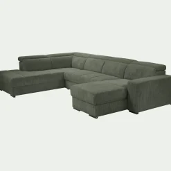 Canapé En Velours|Canapé 6 Places Et Plus*alinea Canapé panoramique conible avec méridienne gauche en tissu castello - cèdre Vert