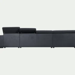 Canapé 6 Places Et Plus|Canapé 4 Places*alinea Canapé panoramique convertible avec méridienne droite en tissu doux - calabrun Bleu