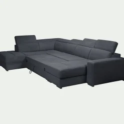 Canapé 6 Places Et Plus|Canapé 4 Places*alinea Canapé panoramique convertible avec méridienne droite en tissu doux - calabrun Bleu