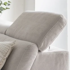 Canapé En Tissu|Canapé 6 Places Et Plus*alinea Canapé panoramique convertible avec méridienne gauche en tissu doux - Beige