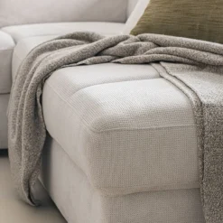 Canapé En Tissu|Canapé 6 Places Et Plus*alinea Canapé panoramique convertible avec méridienne gauche en tissu doux - Beige