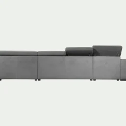 Canapé En Tissu|Canapé 6 Places Et Plus*alinea Canapé panoramique convertible avec méridienne gauche en tissu doux - Gris