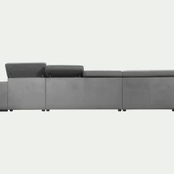 Canapé En Tissu|Canapé 6 Places Et Plus*alinea Canapé panoramique convertible avec méridienne droite en tissu doux - Gris