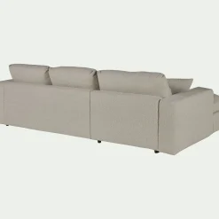 Canapé En Tissu|Canapé 3 Places*alinea Canapé petit angle droit fixe en tissu bouclette - écru Blanc