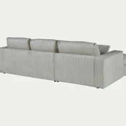 Canapé En Velours|Canapé Fixe*alinea Canapé petit angle droit fixe en velours côtelé - Gris borie