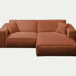 Canapé En Tissu|Canapé 2 Places*alinea Canapé petit angle droit fixe en tissu genesis - brun rustrel Marron
