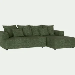 Canapé En Tissu|Canapé 3 Places*alinea Canapé petit angle droit fixe en tissu Genesis - cèdre Vert