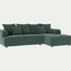 Canapé En Velours|Canapé D'Angle*alinea Canapé petit angle droit fixe en tissu velours - sauge Vert