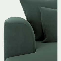 Canapé En Velours|Canapé D'Angle*alinea Canapé petit angle droit fixe en tissu velours - sauge Vert