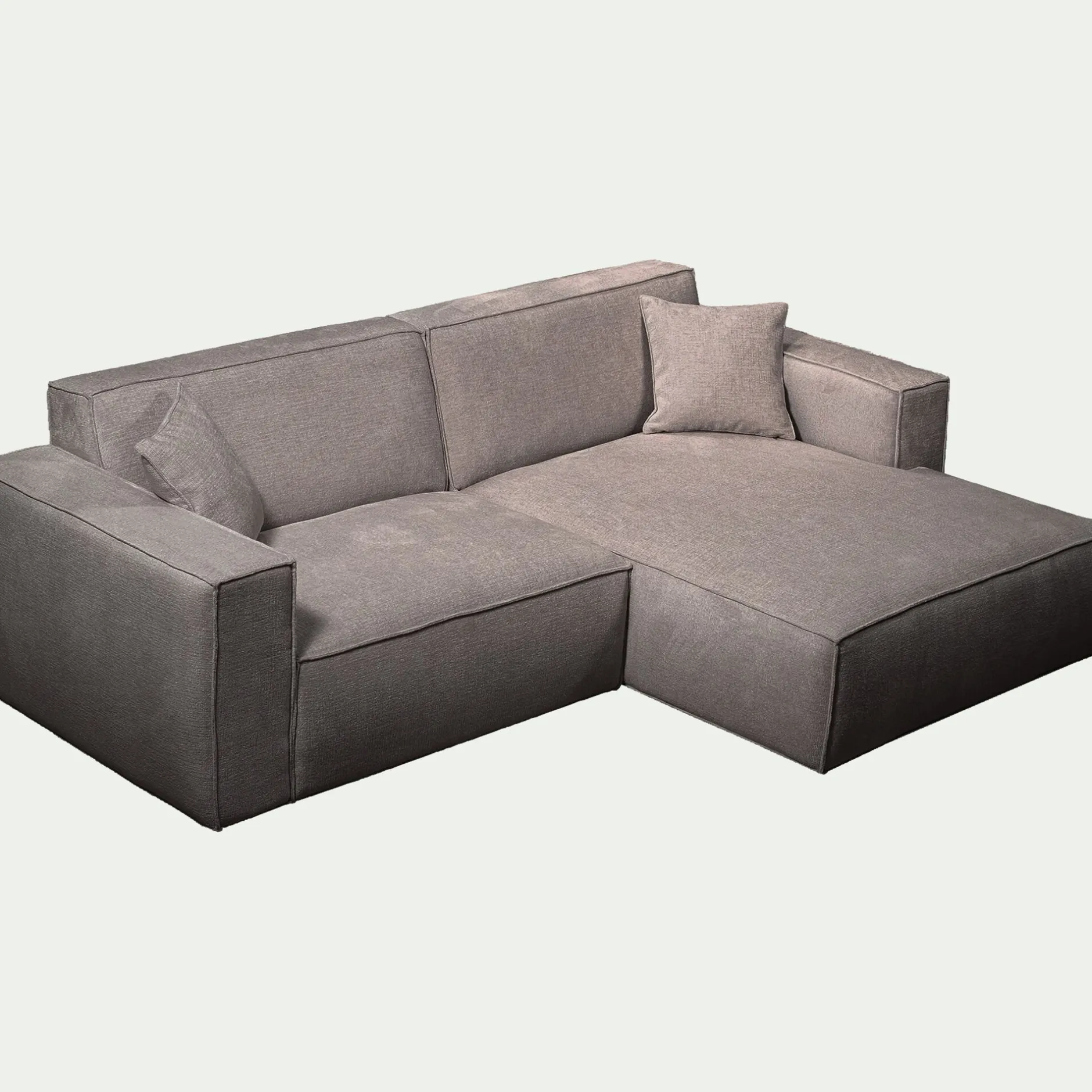 Canapé En Tissu|Canapé 2 Places*alinea Canapé petit angle droit fixe en tissu genesis - Gris