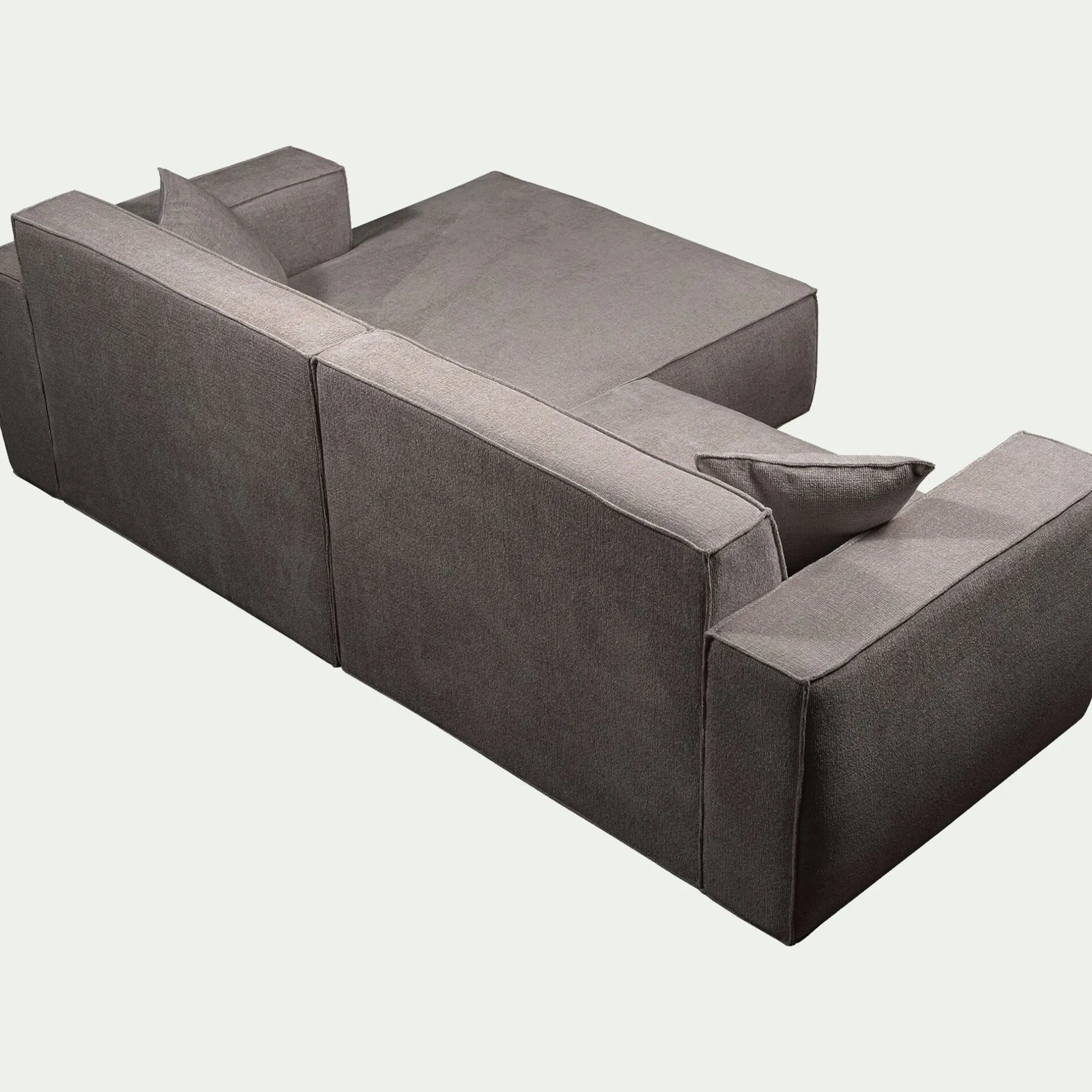 Canapé En Tissu|Canapé 2 Places*alinea Canapé petit angle droit fixe en tissu genesis - Gris