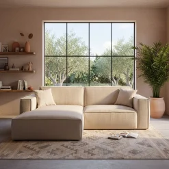 Canapé En Tissu|Canapé 2 Places*alinea Canapé petit angle gauche fixe en tissu Genesis - Beige