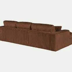 Canapé Fixe|Canapé D'Angle*alinea Canapé petit angle gauche fixe en tissu côtelé bita - brun rustrel Marron