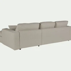 Canapé En Tissu|Canapé 3 Places*alinea Canapé petit angle gauche fixe en tissu bouclette - écru Blanc