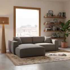 Canapé En Tissu|Canapé 2 Places*alinea Canapé petit angle gauche fixe en tissu genesis - Gris