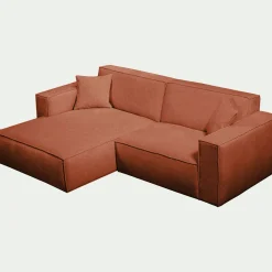 Canapé En Tissu|Canapé 2 Places*alinea Canapé petit angle gauche fixe en tissu genesis - brun rustrel Marron