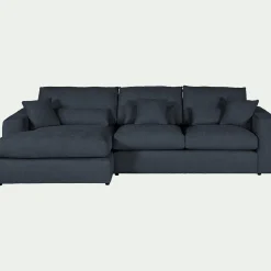 Canapé Fixe|Canapé D'Angle*alinea Canapé petit angle gauche fixe en tissu chenille benjo - marine Bleu