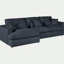 Canapé Fixe|Canapé D'Angle*alinea Canapé petit angle gauche fixe en tissu chenille benjo - marine Bleu