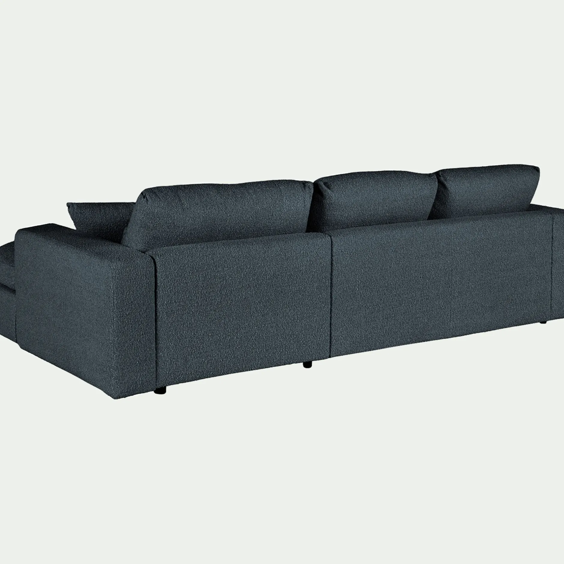 Canapé D'Angle|Canapé En Tissu*alinea Canapé petit angle gauche fixe en tissu bouclette - Bleu