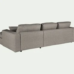 Canapé D'Angle|Canapé En Tissu*alinea Canapé petit angle gauche fixe en tissu bouclette - clair Gris