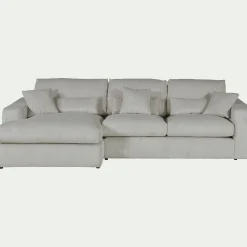 Canapé En Velours|Canapé 3 Places*alinea Canapé petit angle gauche fixe en velours côtelé sastel - borie Gris