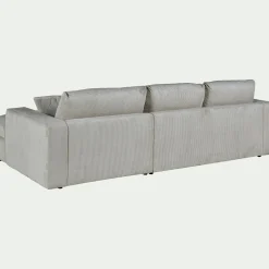 Canapé En Velours|Canapé 3 Places*alinea Canapé petit angle gauche fixe en velours côtelé sastel - borie Gris