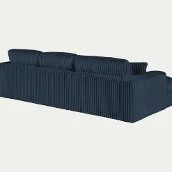 Canapé 3 Places|Canapé Fixe*alinea Canapé petit angle gauche fixe en tissu côtelé bita - bleu calabrun